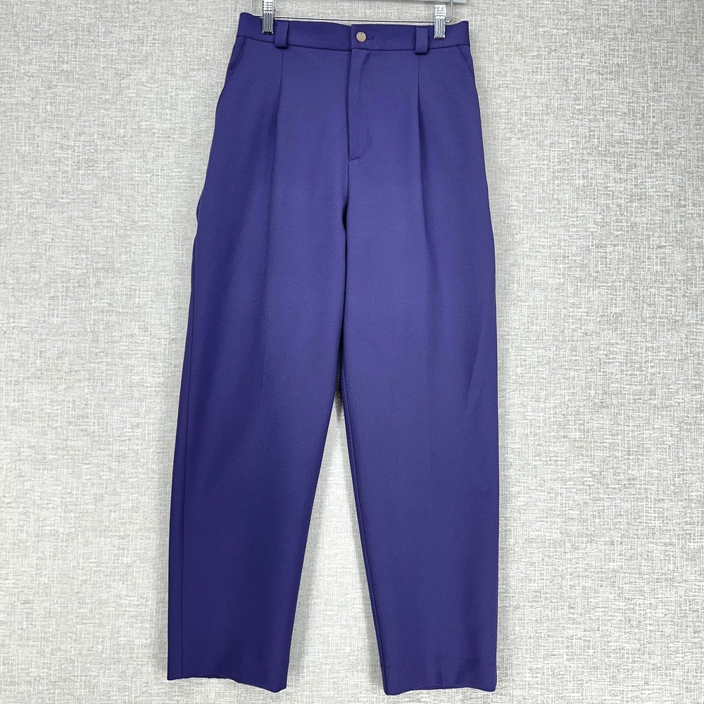 EHL Pants Womens 8S‎ Purple Tapered Pleated Dress Slacks Pockets Workwear